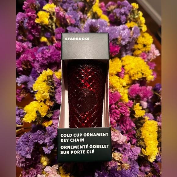 Starbucks Accessories - ✨Starbucks 2022 ‘Merlot’ Burgundy Holiday Jeweled Keychain Ornament